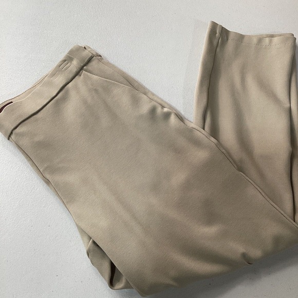 Lee Pants Womens 10 Medium Khaki Wide Leg High Rise‎ Trousers Careerwear Classic - Picture 1 of 7